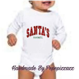 NWT 🎅 SANTA's favorite  handmade onsie long sleeve Boys or Girls